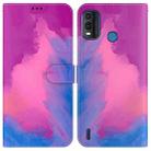 For Nokia G11 Plus Watercolor Pattern Horizontal Flip Leather Phone Case(Purple Red) - 1