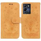 For Infinix Note 12 G96/X670 Butterfly Rose Embossed Leather Phone Case(Yellow) - 1