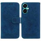 For Tecno Camon 19 Butterfly Rose Embossed Leather Phone Case(Blue) - 1