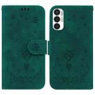 For Tecno Pova 3 LE7 Butterfly Rose Embossed Leather Phone Case(Green) - 1