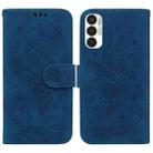 For Tecno Pova 3 LE7 Butterfly Rose Embossed Leather Phone Case(Blue) - 1