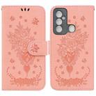 For Tecno Spark 6 GO Butterfly Rose Embossed Leather Phone Case(Pink) - 1