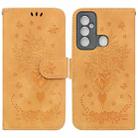 For Tecno Spark 6 GO Butterfly Rose Embossed Leather Phone Case(Yellow) - 1