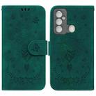 For Tecno Spark 6 GO Butterfly Rose Embossed Leather Phone Case(Green) - 1