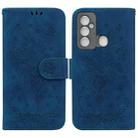 For Tecno Spark 6 GO Butterfly Rose Embossed Leather Phone Case(Blue) - 1