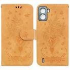 For Tecno Pop 6 No Fingerprints Butterfly Rose Embossed Leather Phone Case(Yellow) - 1