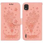 For Nokia C2 2nd Edition Butterfly Rose Embossed Leather Phone Case(Pink) - 1