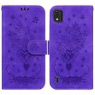 For Nokia C2 2nd Edition Butterfly Rose Embossed Leather Phone Case(Purple) - 1