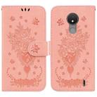 For Nokia C21 Butterfly Rose Embossed Leather Phone Case(Pink) - 1