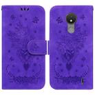 For Nokia C21 Butterfly Rose Embossed Leather Phone Case(Purple) - 1