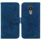 For Nokia C21 Butterfly Rose Embossed Leather Phone Case(Blue) - 1