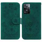 For OPPO A57 2022 4G/A57 2022 5G/Realme Q5i/Realme V23 5G/Realme Narzo 50 5G/A77 5G Butterfly Rose Embossed Leather Phone Case(Green) - 1