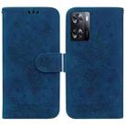 For OPPO A57 2022 4G/A57 2022 5G/Realme Q5i/Realme V23 5G/Realme Narzo 50 5G/A77 5G Butterfly Rose Embossed Leather Phone Case(Blue) - 1