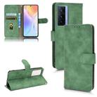 For vivo X70 Skin Feel Magnetic Flip Leather Phone Case(Green) - 1