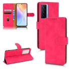 For vivo X70 Skin Feel Magnetic Flip Leather Phone Case(Rose Red) - 1