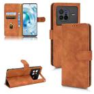 For vivo X80 Skin Feel Magnetic Flip Leather Phone Case(Brown) - 1