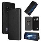 For Xiaomi 12S Ultra Carbon Fiber Texture Magnetic Flip Leather Phone Case(Black) - 1