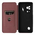 For Xiaomi 12S Ultra Carbon Fiber Texture Magnetic Flip Leather Phone Case(Brown) - 4