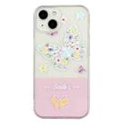 For iPhone 13 Bronzing Butterfly Flower Phone Case(Butterfly) - 1