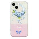 For iPhone 13 Bronzing Butterfly Flower Phone Case(Hydrangea) - 1