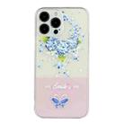 For iPhone 13 Pro Bronzing Butterfly Flower Phone Case (Hydrangea) - 1