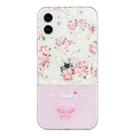 For iPhone 12 Bronzing Butterfly Flower Phone Case(Peony) - 1