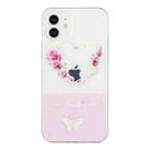 For iPhone 12 Bronzing Butterfly Flower Phone Case(Rose Heart) - 1