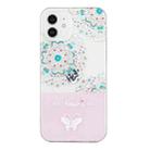 For iPhone 12 Bronzing Butterfly Flower Phone Case(Peacock Flower) - 1