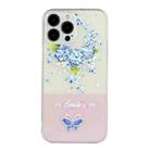 For iPhone 12 Pro Max Bronzing Butterfly Flower Phone Case(Hydrangea) - 1