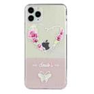 For iPhone 11 Pro Max Bronzing Butterfly Flower Phone Case (Rose Heart) - 1