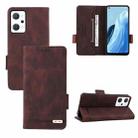 For OPPO Reno7 A JPN Magnetic Clasp Flip Leather Phone Case(Brown) - 1