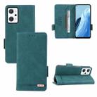 For OPPO Reno7 A JPN Magnetic Clasp Flip Leather Phone Case(Green) - 1