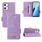 For OPPO Reno7 A JPN Magnetic Clasp Flip Leather Phone Case(Purple) - 1