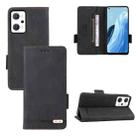 For OPPO Reno7 A JPN Magnetic Clasp Flip Leather Phone Case(Black) - 1