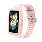 For Huawei Band 7 Silicone Adjustable Elastic Watch Band(Pink) - 1