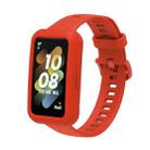 For Huawei Band 7 Silicone Adjustable Elastic Watch Band(Dark Red) - 1