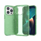 For iPhone 14 Pro Max Crystal Clear Phone Case (Glitter Green) - 1