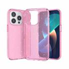 For iPhone 14 Pro Crystal Clear Phone Case(Glitter Pink) - 1