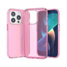 For iPhone 14 Pro Crystal Clear Phone Case(Transparent Pink) - 1