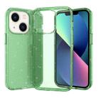 For iPhone 14 Crystal Clear Phone Case (Glitter Green) - 1