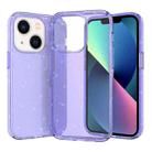 For iPhone 14 Crystal Clear Phone Case (Glitter Purple) - 1