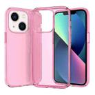 For iPhone 14 Crystal Clear Phone Case (Transparent Pink) - 1