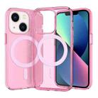 For iPhone 14 Plus Crystal Clear MagSafe Phone Case (Transparent Pink) - 1