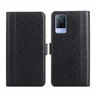 For vivo V21 4G / 5G Ostrich Texture Flip Leather Phone Case(Black) - 1