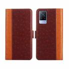 For vivo V21 4G / 5G Ostrich Texture Flip Leather Phone Case(Brown) - 1