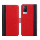 For vivo V21 4G / 5G Ostrich Texture Flip Leather Phone Case(Red) - 1