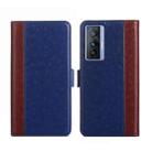 For vivo X70 Ostrich Texture Flip Leather Phone Case(Blue) - 1