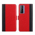 For vivo X70 Ostrich Texture Flip Leather Phone Case(Red) - 1