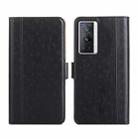 For vivo X70 Pro Ostrich Texture Flip Leather Phone Case(Black) - 1