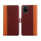 For vivo Y15s Foreign Version Ostrich Texture Flip Leather Phone Case(Brown) - 1